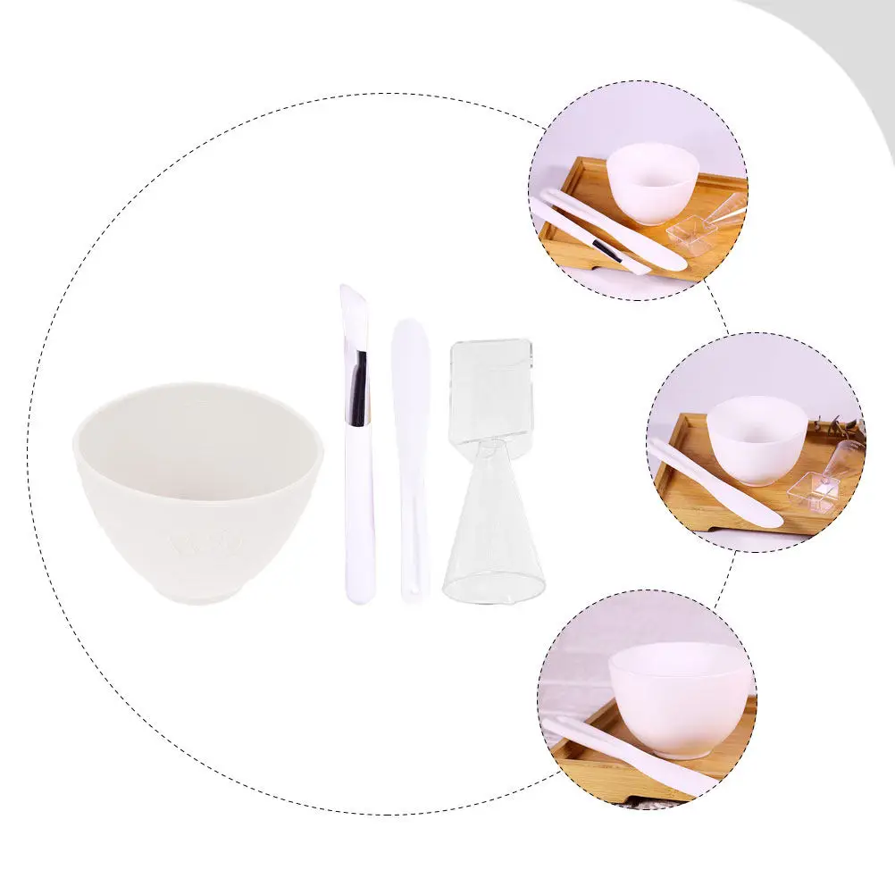 1Set Facial Mask Tool Silicone Mixing Bowl DIY Beauty Mask Bowl Spa Supplies for Makeup Silicone Makeup Applicator view 5