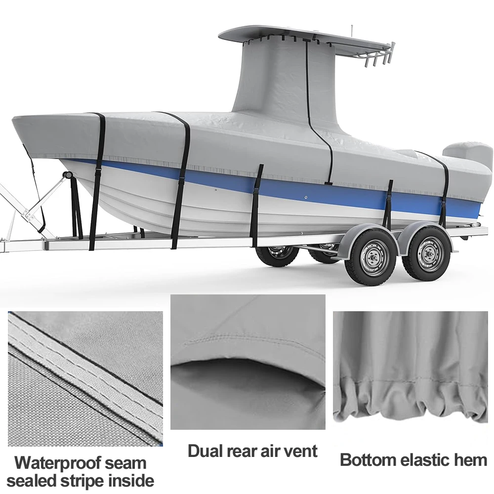 Heavy Duty 600D Marine Grade Polyester Waterproof Outdoor Boat Cover Sun UV Rain Protection Boat Cover