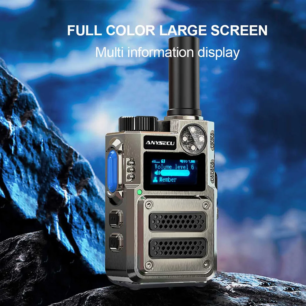 New Anysecu Radio C500 with GPS Cheap POC LTE Walkie Talkie MINI C500 Portable  Metal Steel TYPE-C Charge 4G POC Network Radio