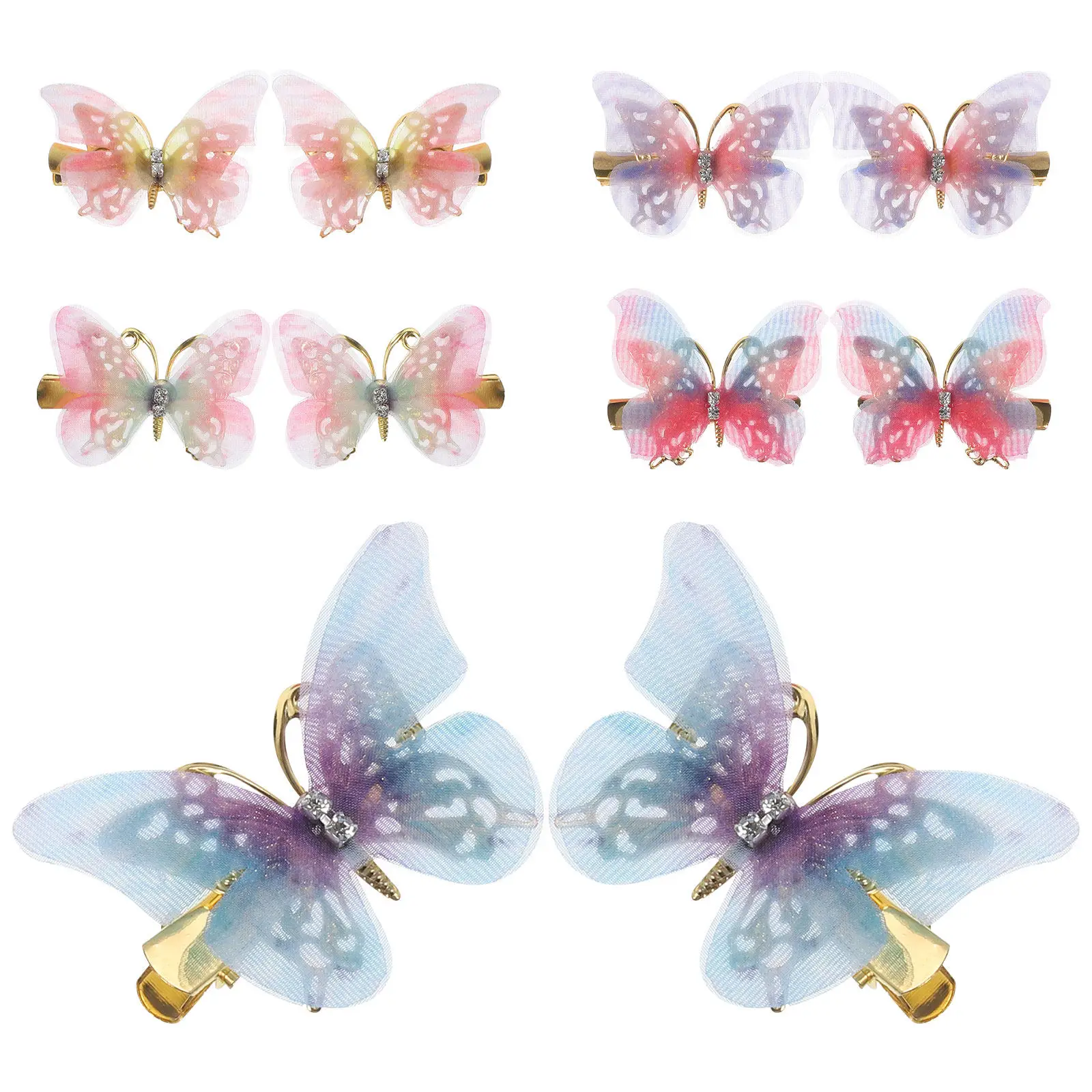 

10Pcs Butterfly Hair Clips for Girls Small Metal Hair Accessories for Straight Curly Ponytail Braid Styling Birthday Cosplay