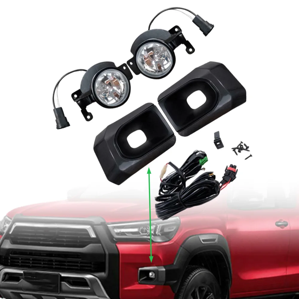 

For Toyota Hilux Revo SR5 Pickup Ute 2020–2021 Pair ront Bumper Fog Light Fog Lamp Auto Parts Accessories