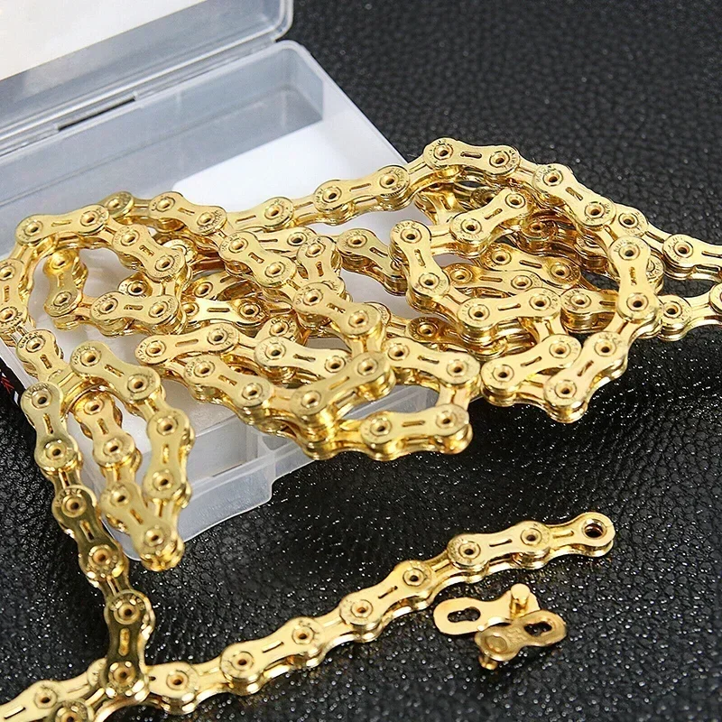 BUCKLOS 10 فولت 11 فولت سلسلة دراجات 8/9/10/11/12 سرعة L/EL/SL سلسلة ل شيمانو 116/126 ربط سلسلة الدراجة الفضة/الذهبية الجبلية الحالية