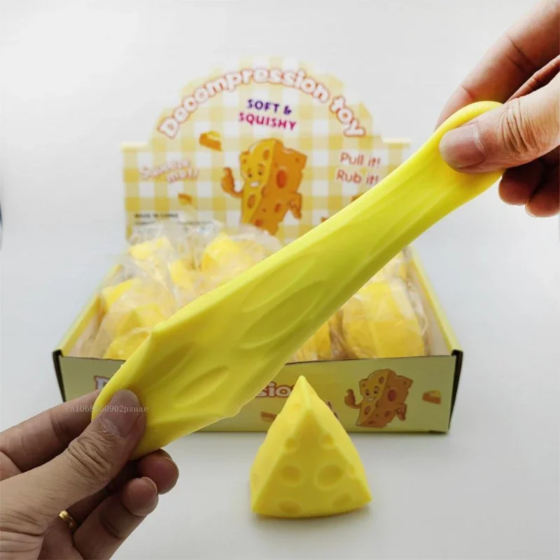 Jouet anti-Stress au fromage mignon, 1 pièce, jouets sensoriels à presser doux pour l'anxiété, pincement, décompression, cadeau de fête pour adultes et enfants