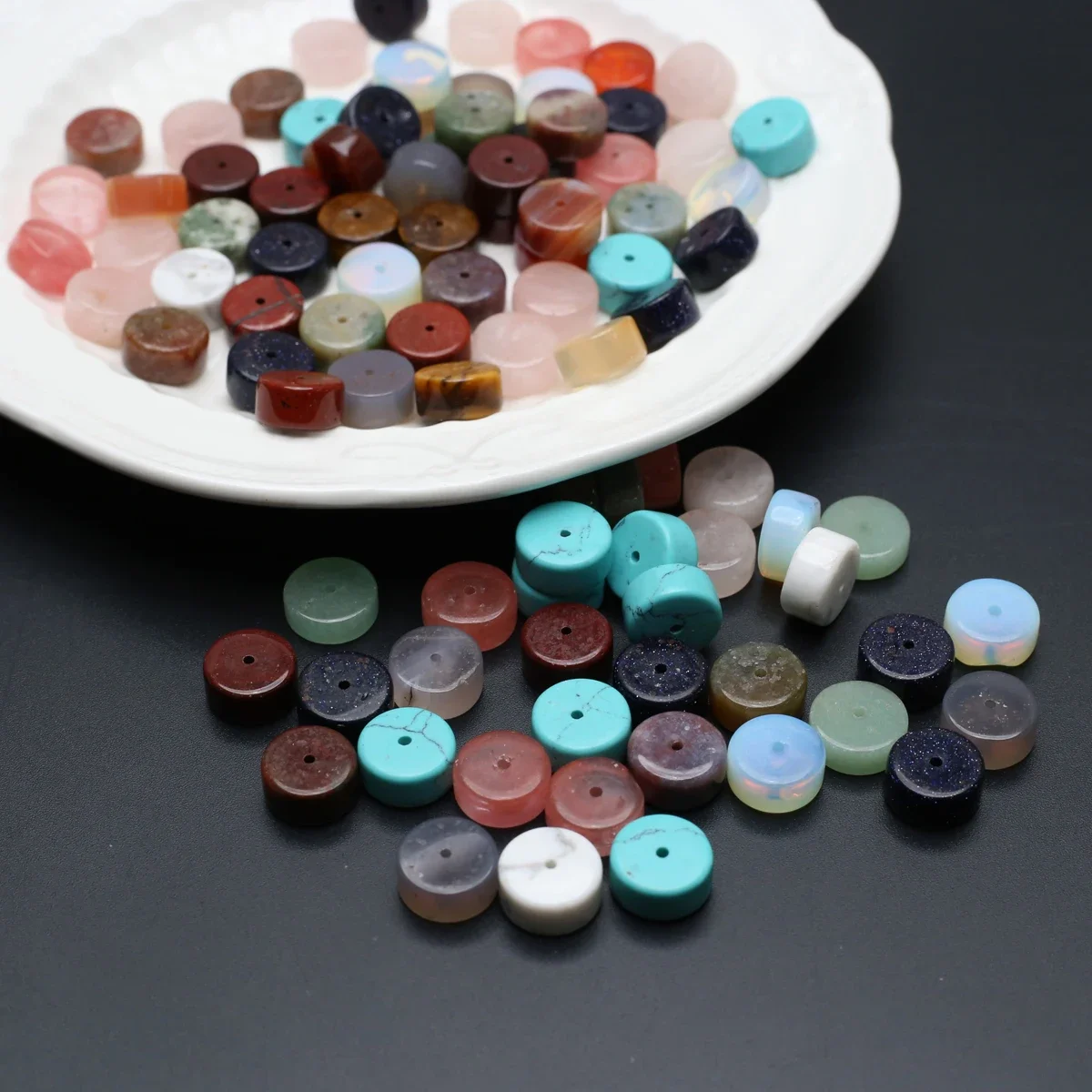 10pcs/lot Natural Stone Beads Mix Color Natural Agates Loose Spacer Beaded for Women Making DIY Jewerly Necklace Bracelet