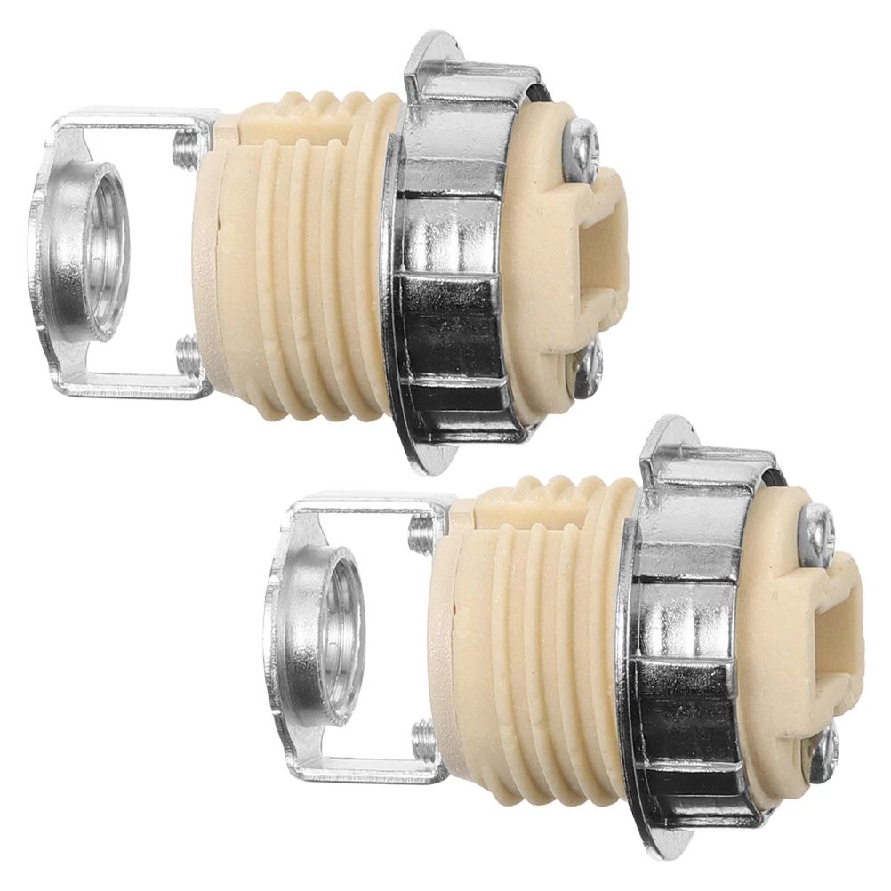 

2 Pcs Light Socket Bar Mounting Brackets Outlet Metal Fixture Parts Bulb Holder