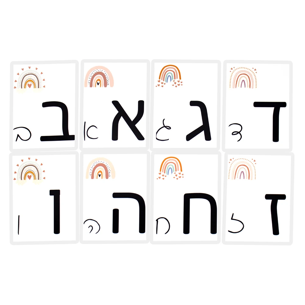 Hebrew Letter/Alphabet Kindergarten Flashcards Children Montessori Hebrew Learning Cognitive Cards Kids Educational Memory Toys