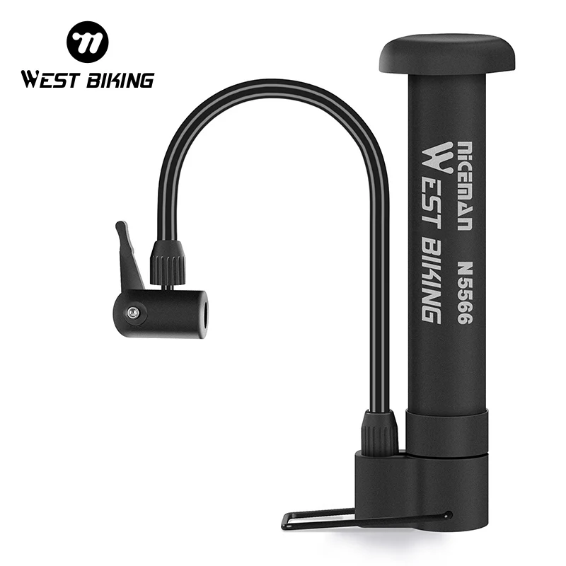 WEST BIKING Mini Tragbare Fahrradpumpe 80PSI Hochdruck Einziehbare Handpumpe Leichtes ABS-Material Für Fahrräder E-Bikes Bälle Aufblasbare Spielzeuge Fahrradzubehör