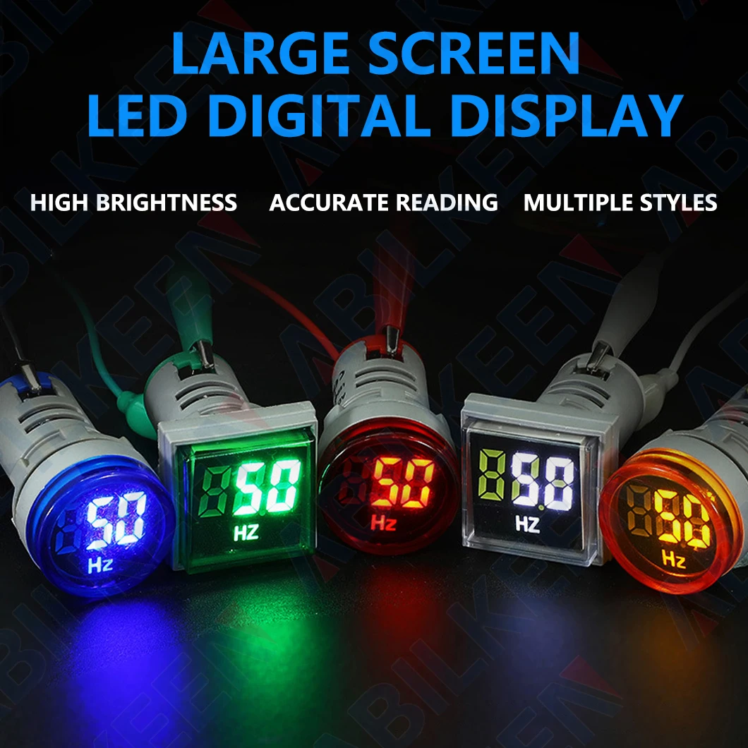 

ABILKEEN AD16-22 LED Digital Display Hertz Meter AC50~380V 0~99Hz Industrial Digital Display Meter 22MM Multi Functional Meter