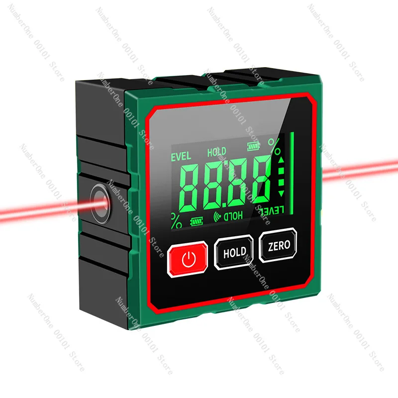 Intelligent laser digital display inclinometer Magnetic suction inclinometer 360 degrees