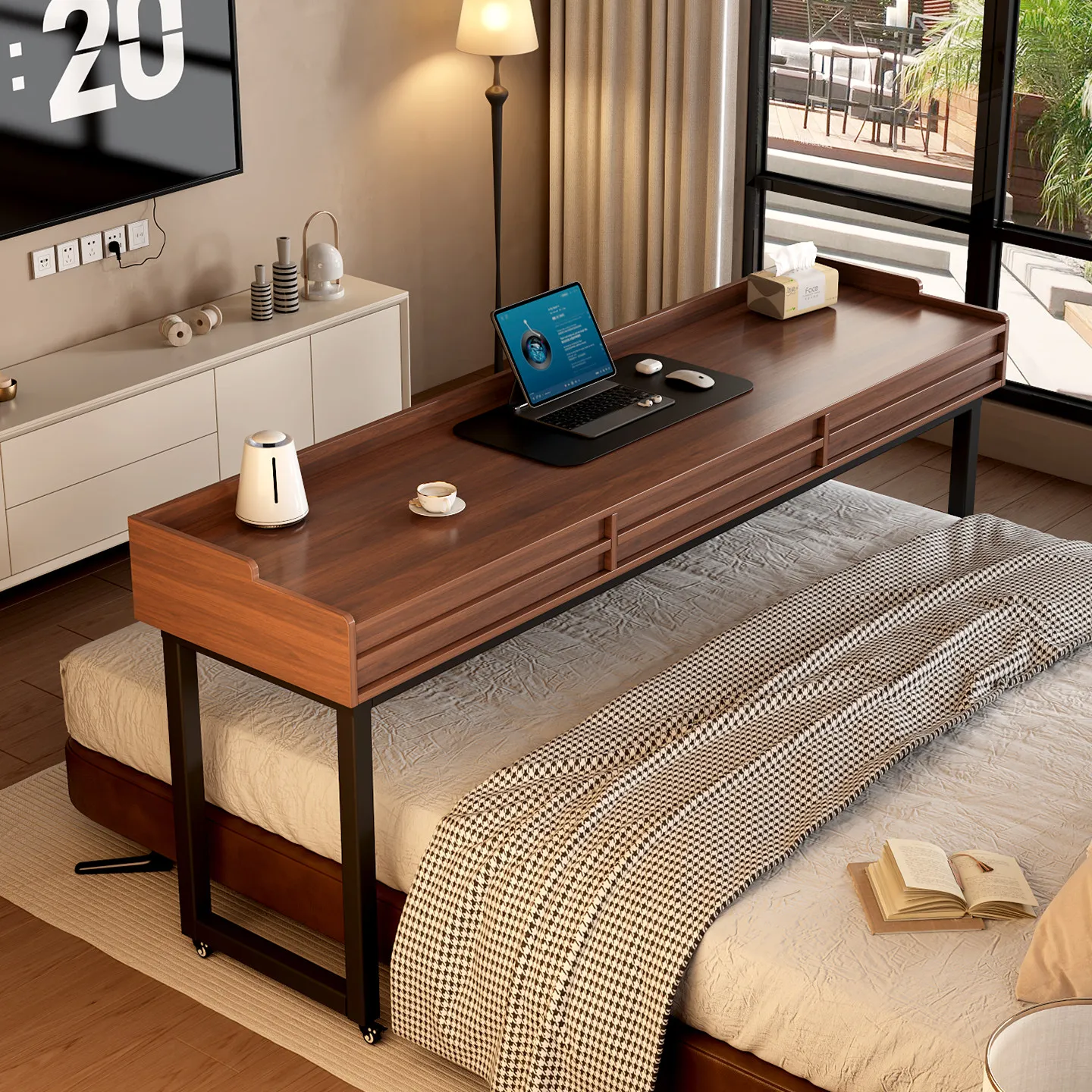 LMM with drawer removable bedside table computer table bedroom home strip workbench
