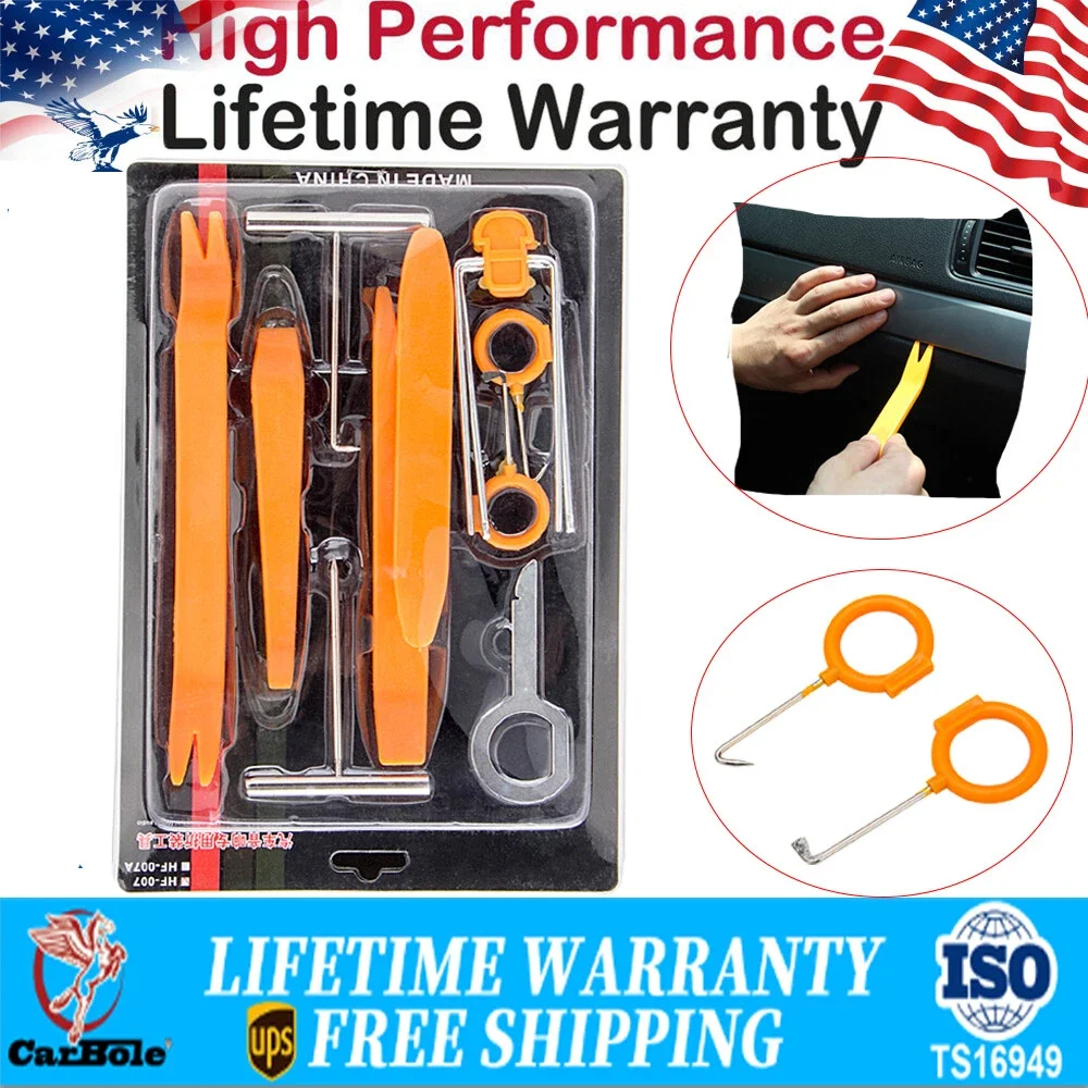 

12PCS Car Panel Removal Open Pry Tools Kit Dash Door Radio Trim PDR Pump Wedge