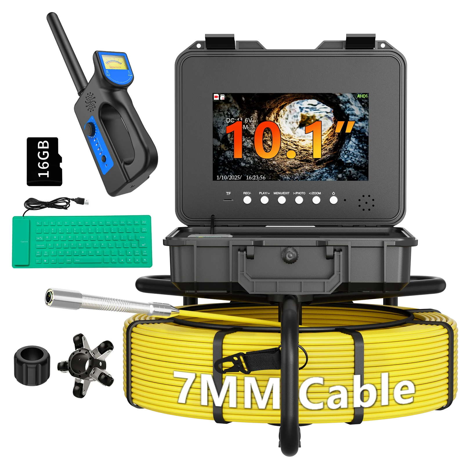 

50M Sewer Endoscope 10.1 Inch IPS Screen Industrial Inspection System