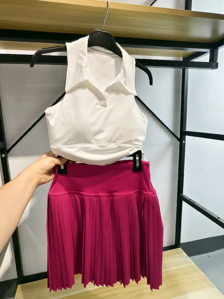 

Profional Women's Golf Tennis Skirt High Waist Sl Lightweight Qui Dry Pleated ort Skirt Running Sportswear