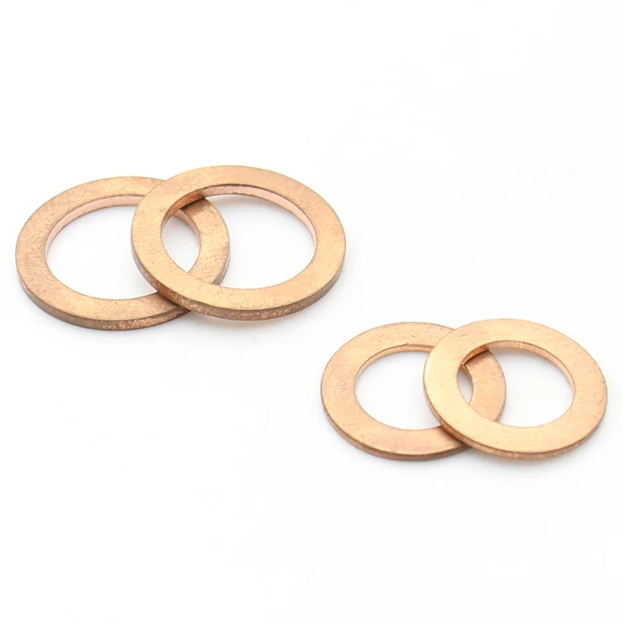Copper Round Sealing Metal Gasket Rings Flat Washer Marine Instrument Screw Washers M3 M4 M5 M6 M8 M10 M12 M14 M16 M18 M20