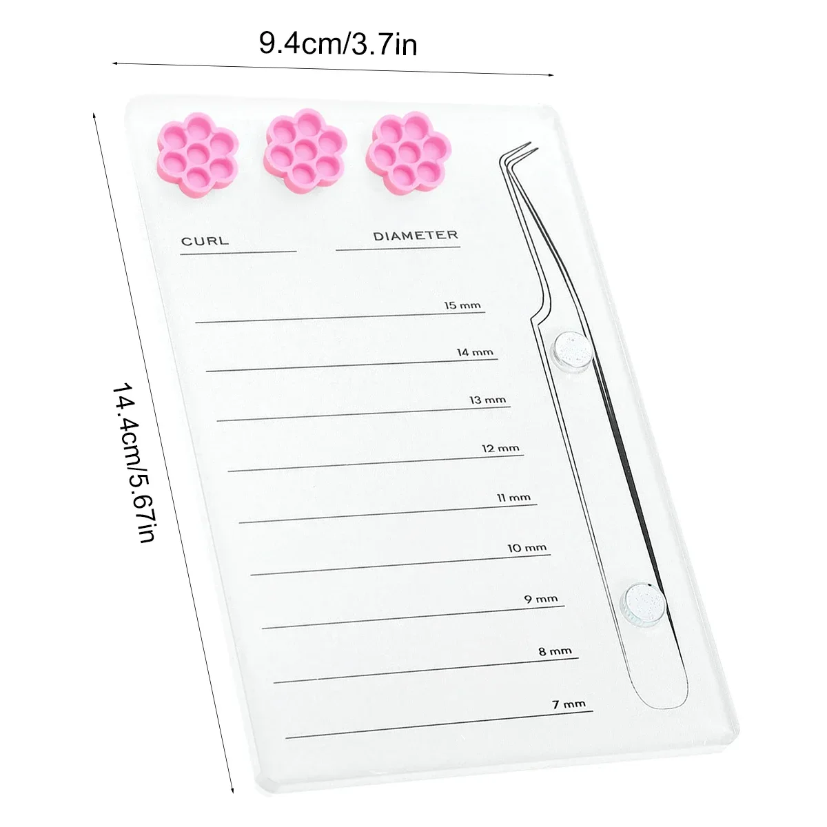 Magnetic Acrylic Eyelash Extension Scale Holder Lash Board With Glue Pallet Cup False Eyelashes Pad Lash Makeup Tools