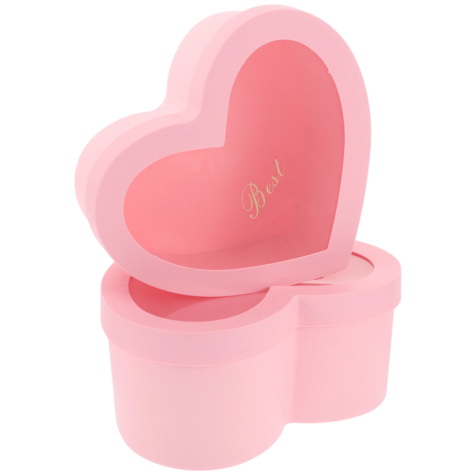 

2pcs Heart Shaped Flower Box Transparent Window Premium Preserved Flower Gift Storage Valentine'S Day Women Men Jewelry