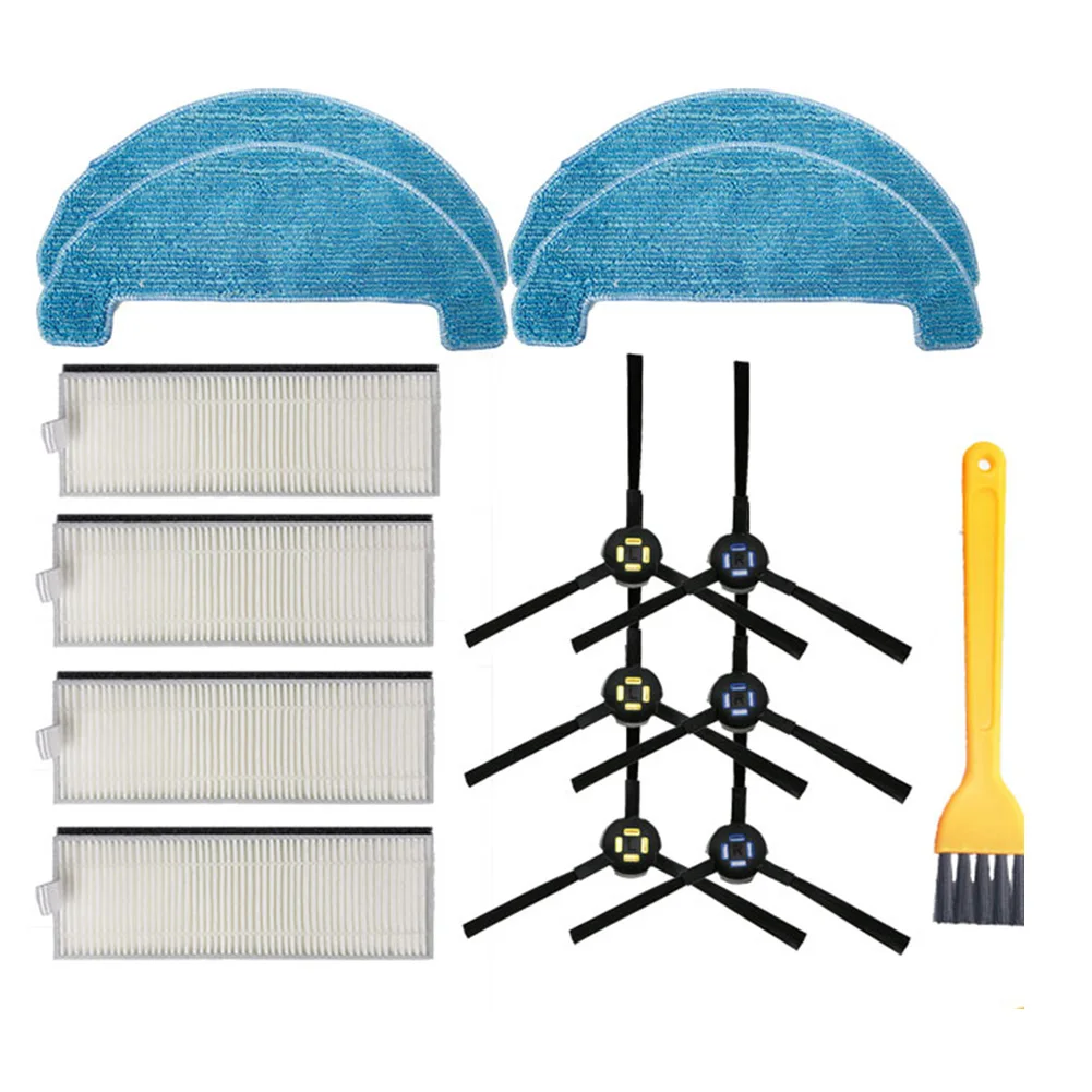 مجموعة فلتر Hepa بفرشاة جانبية ، قطع غيار المكنسة الكهربائية ، قطع غيار ILife A7 ، A9S ، DEXP LF800 ، Genio Deluxe 500