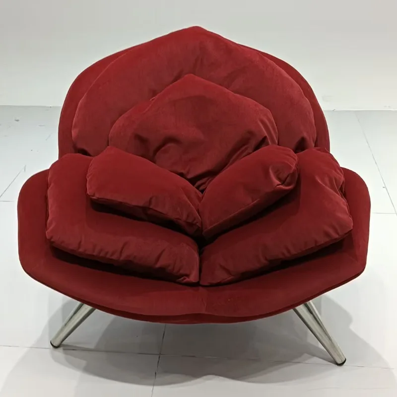 

Rose Lounge Chair Rose Flower Balcony Tea Rest Living Room Premium Lounge Red Collocation