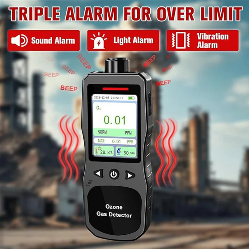 AT19-US PLUG Portable Ozone Detector(0.01 PPM Resolution, 0-20 PPM Range), Includes Alarm,Temp& Humidity Tester