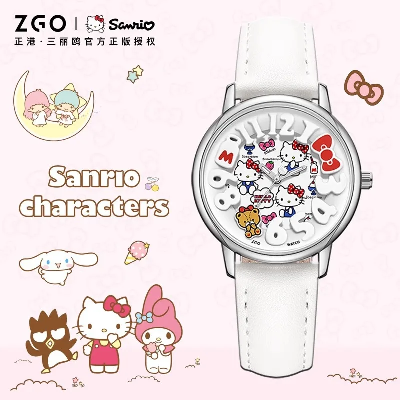 

HelloKitty Waterproof Luminous Quartz Watch for Girls Middle And High School Students Birthday Gift Anime Themed Timepiece