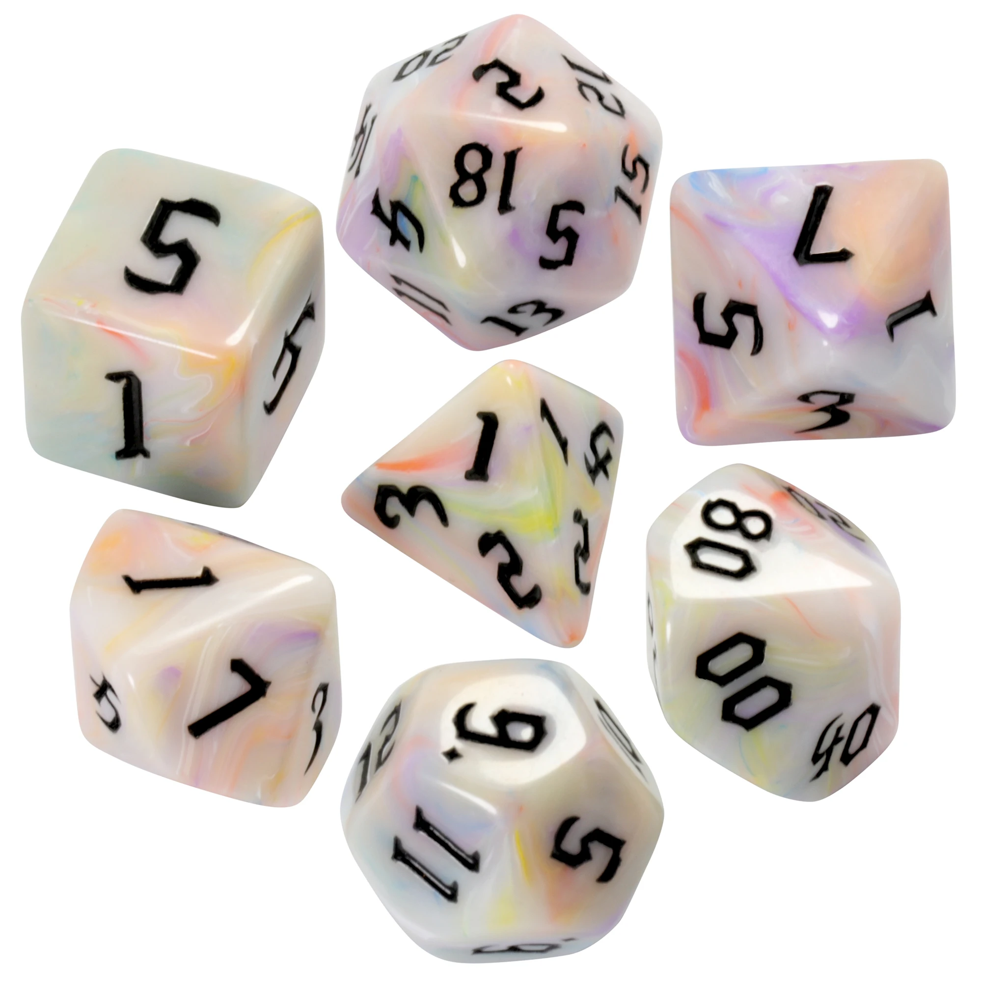 

DND Dice RPG Dice 7-Piece D4 D6 D8 D10 D10% D12 D20 for RPG Role Playing Game Entertainment Supplies