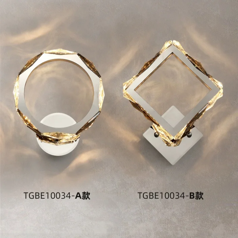 

2025 New Bedroom Bedhead K9 Crystal Wall Light Modern Luxury Living Room TV Background Wall Light Corridor Staircase Wall Light