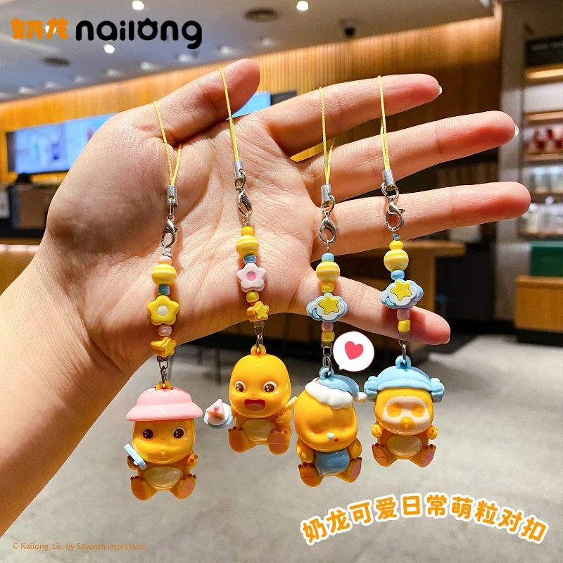 

New Cute Nailong Keychain Cartoon Anime 3d Fun Milk Dragon Doll Chain Backpack Keychain Pendant Decorative Gift