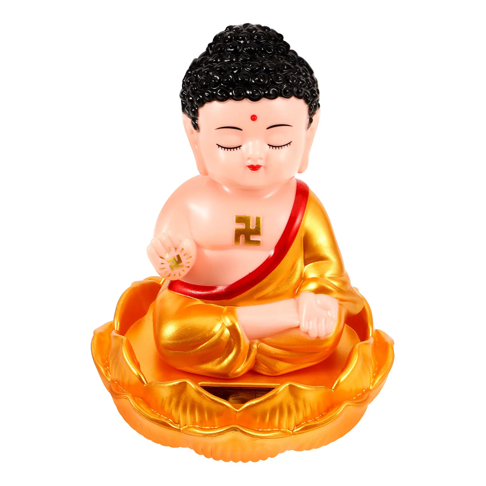 Solar Powered Buddha Ornament – Plastic Dashboard & Desktop Decor for Home, Office, Feng Shui Decoration