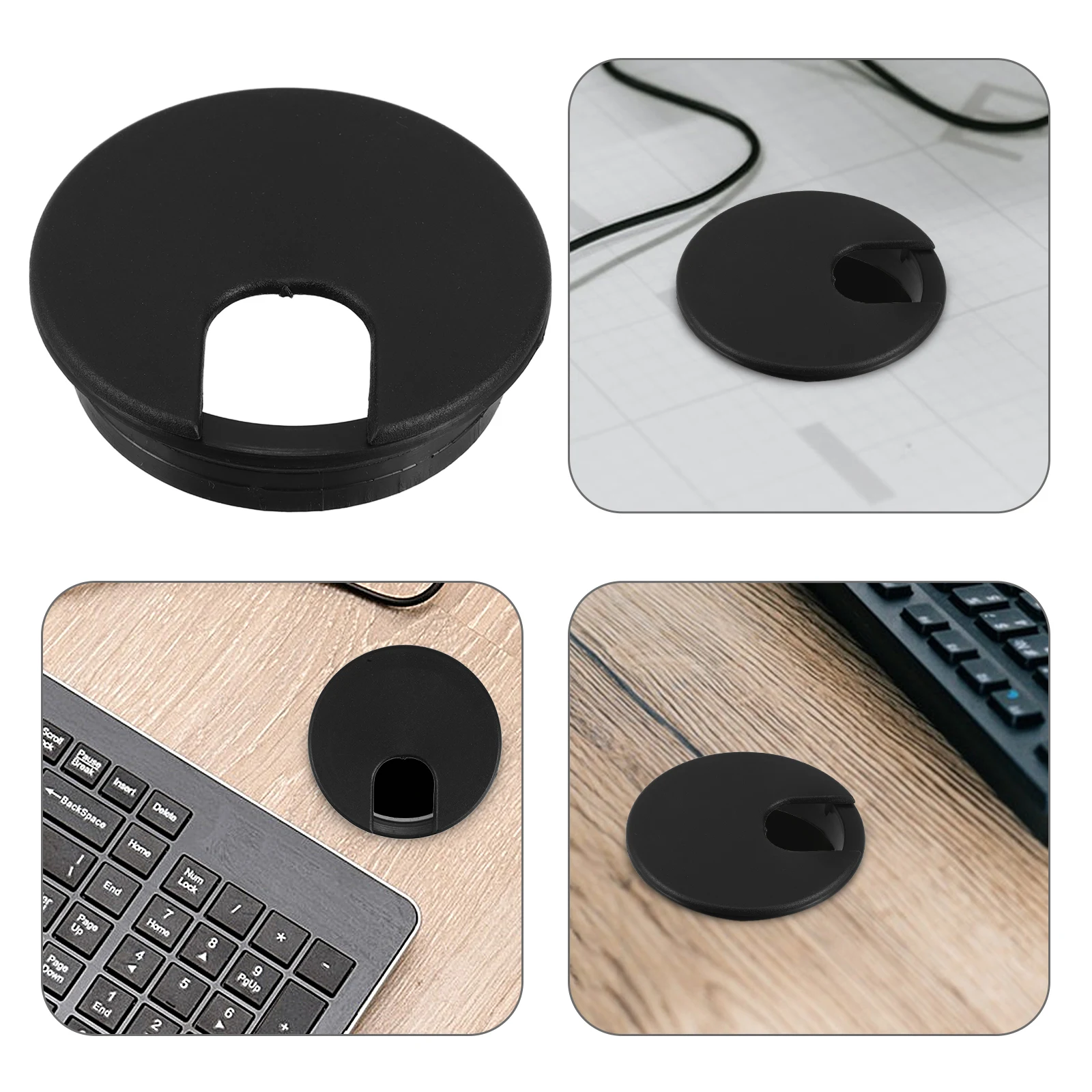 

Mobile Counter Desk Grommet Cable Desktop Cord Hole Cover Plastic Computer Threading