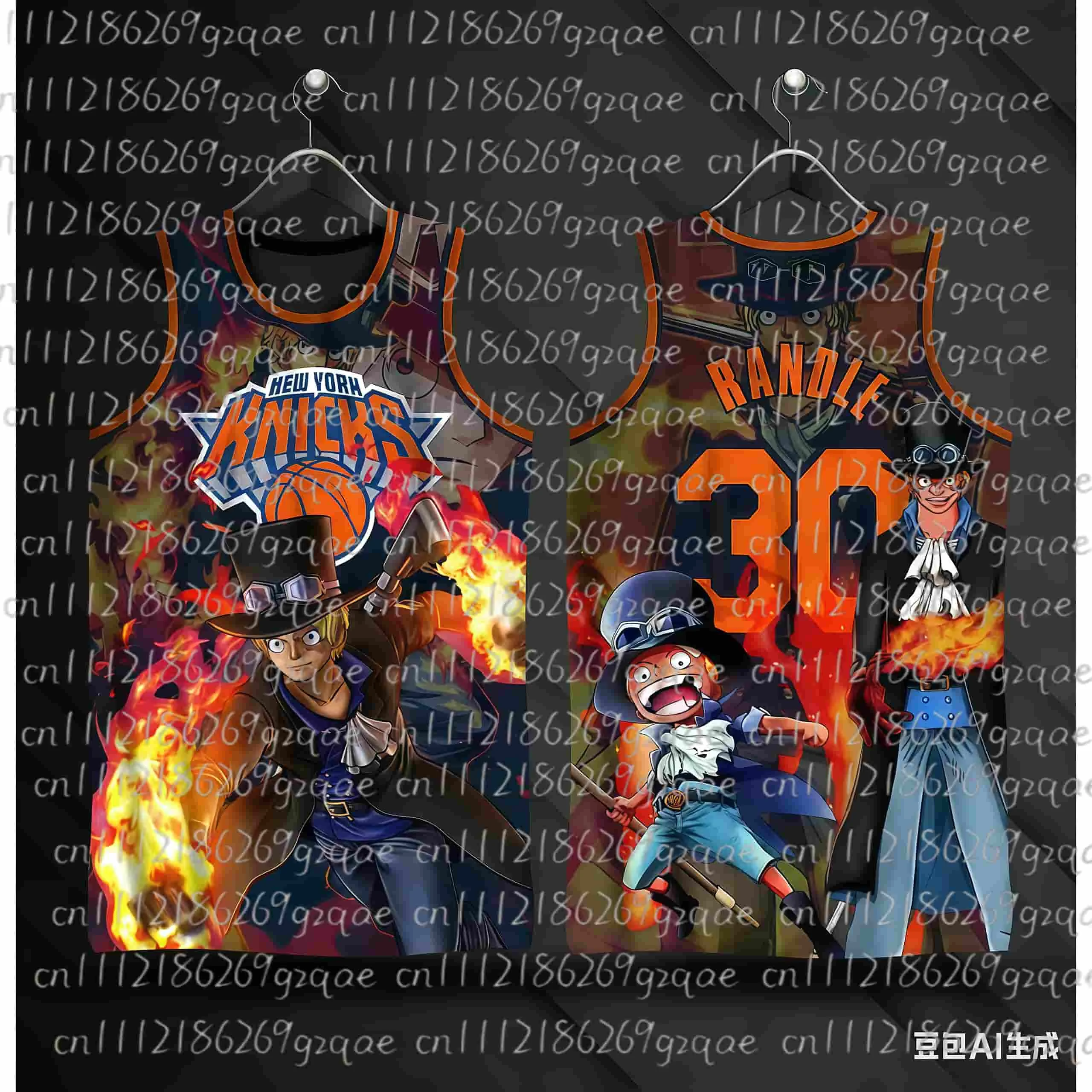 2026 New Anime One Piece Special Design Giannis Antetokounmpo #34 Basketball Jersey Kids 3D Printed Men's Casual Vest view 2