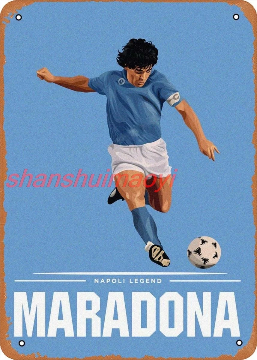 Maradona Posters Vintage Sports Poster Metal Tin Sign 8x12in(20x30cm)—Retro Poster gift,bar, cafe, restaurant wall decor ar 7855