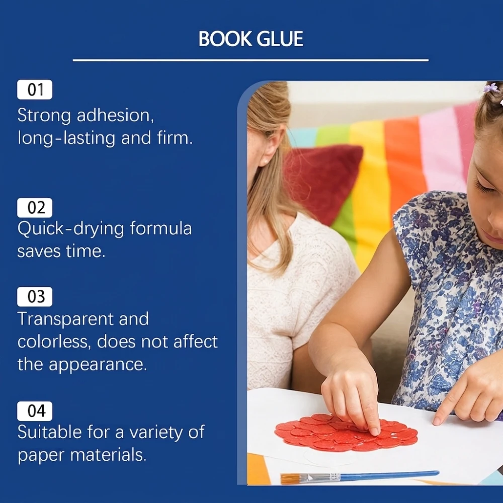 Jue Fish Professional Book Repair Glue Clear Adhesive For Paper Bonding Scrapbook Binding Office Supplies With Handy Tools