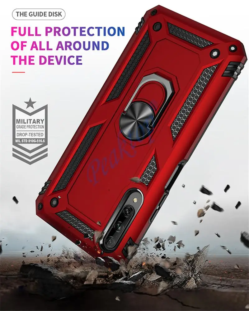 Luxury Armor Ring Case For Huawei Y9 S Y5 Y6 Y7 Prime P Smart Pro 2019 Car Holder Cover For Honor 8s 10 Lite 9X China Coque