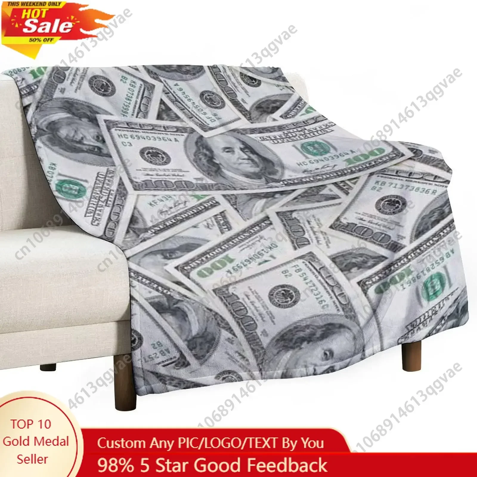 Dollar Printed Flannel Blankets Are Soft Comfortable and Warm Perfect for Winter Naps Homes Offices Travel Camping and More