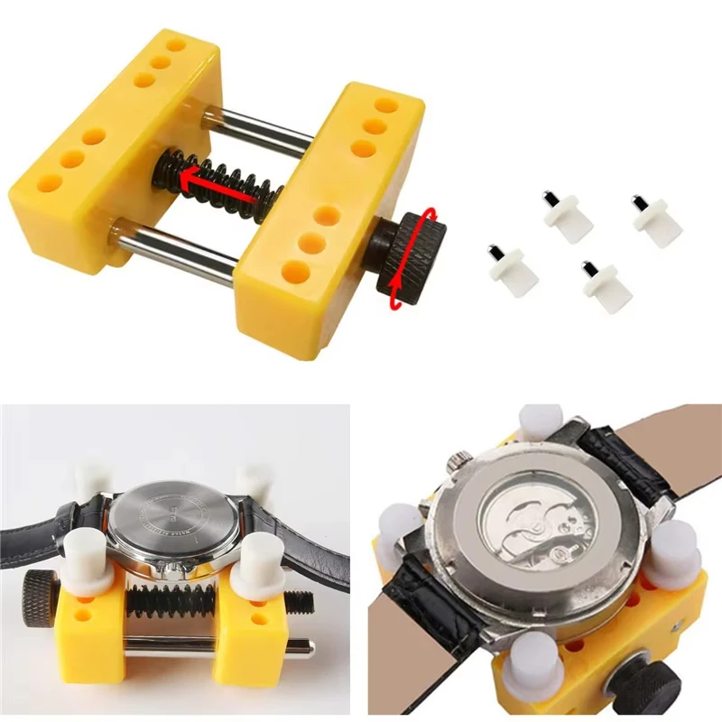 Watch Case Back Opener Repair Remover Holder Tool Adjustable Watch Case Opening Fixed Base Clamp Press Closer Watchmaker Tools ﻿