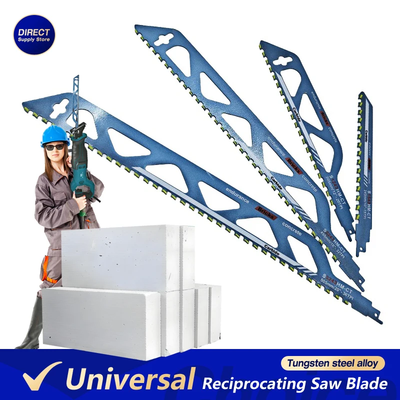 10-20 inch Heavy Duty Reciprocating Saw Blades - Alloy Steel for Cutting Cement, Concrete, Bricks & Composites