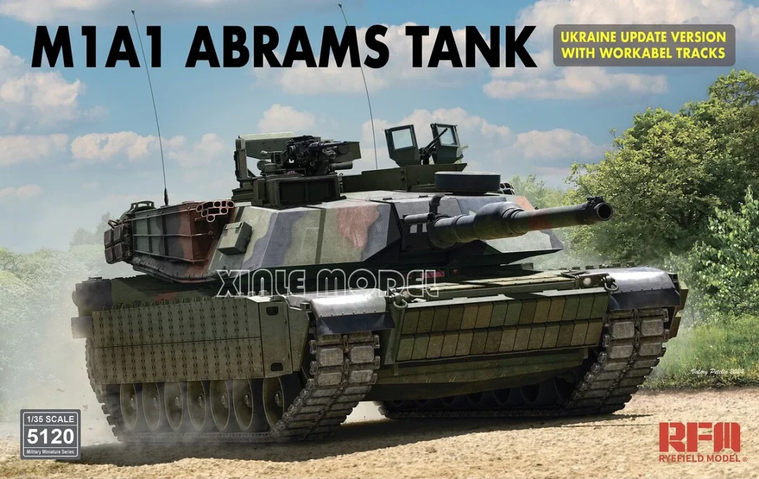 

Модель Ryefield, пластиковая собранная модель танка, комплект RM-5120 M1A1 ABRAMS TANK, обновленная версия Украины с рабочими гусеницами 1/35