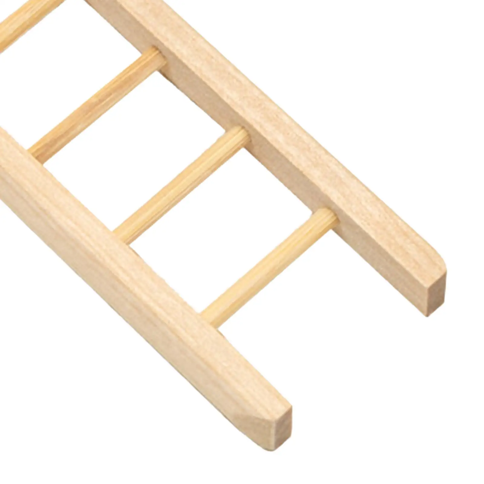 1:12 Miniature Dollhouse Wooden Ladder Unpainted Dollhouse Furniture Model ,Pretend Play for Diorama Accessory