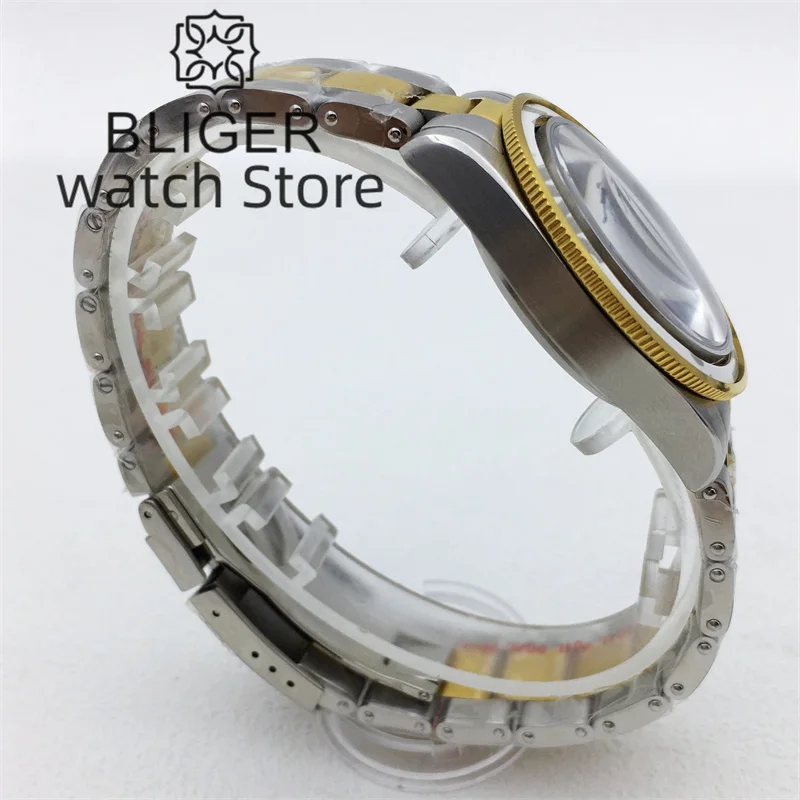 BLIGER 39mm BB58 Watch Case Dome Glass Sapphire Glass Fits NH34 NH35 NH36 2824 PT5000 Movement Stainless Steel Bracelet