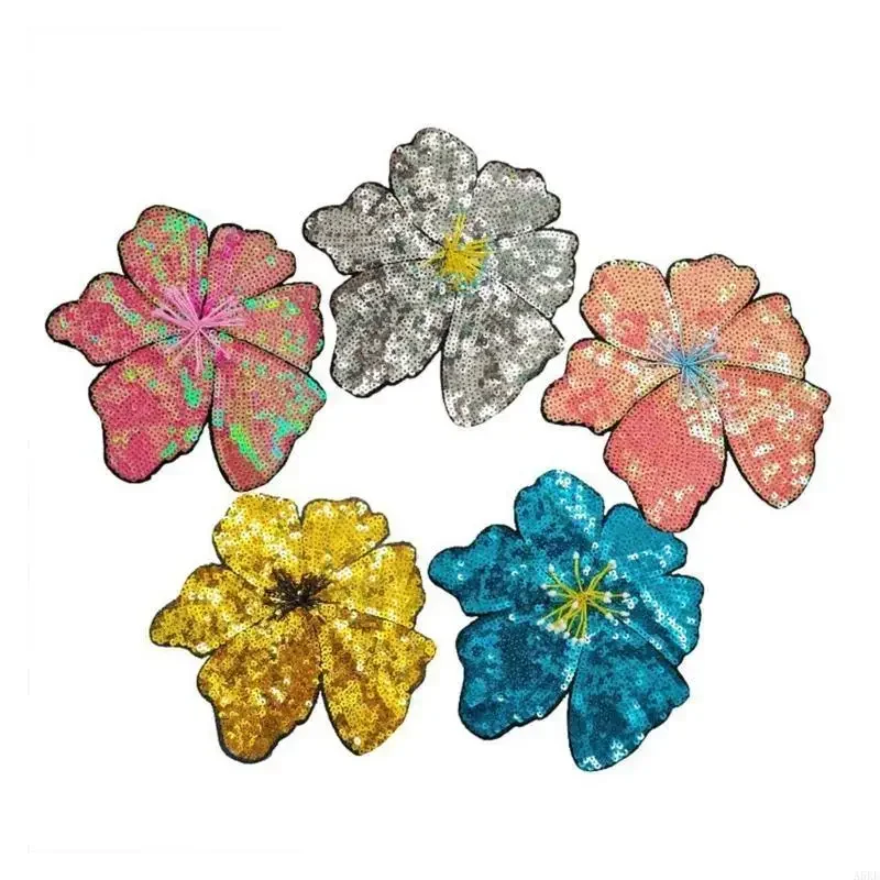Appliques à fleurs brodées Patches à paillettes Supports couture pour personnaliser les vêtements à mode accessoires