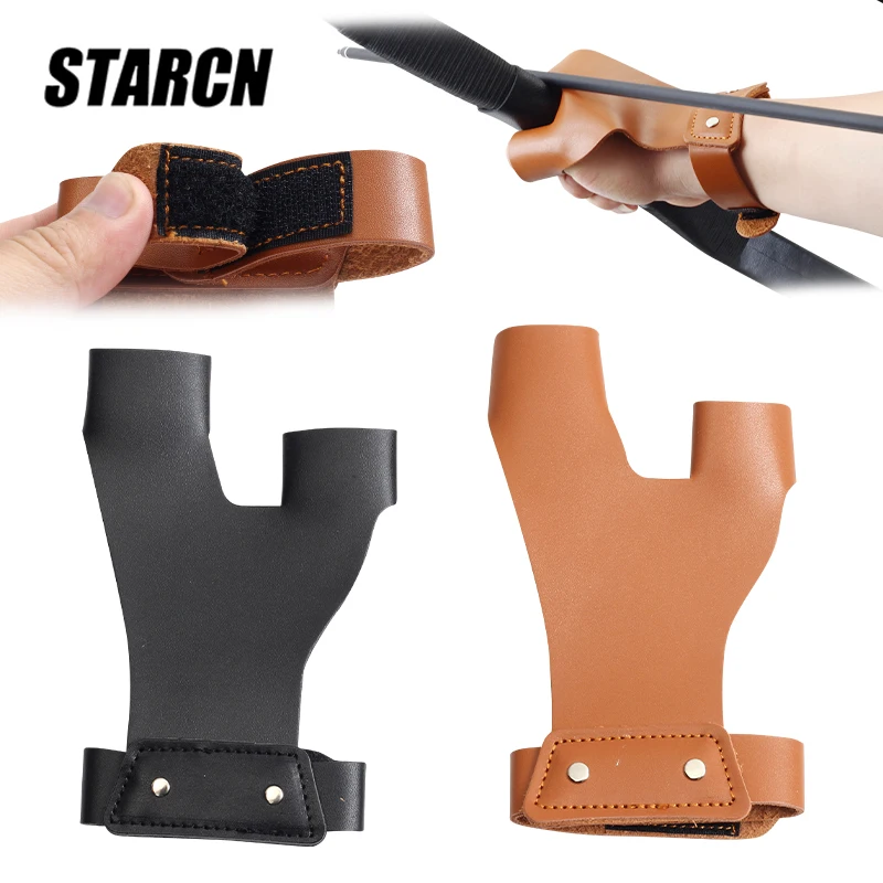 Archery Finger Glove Hand Guard Outdoor Hunting Shooting Practice Leather Protector Protection Bow and Arrow Sports Accessories