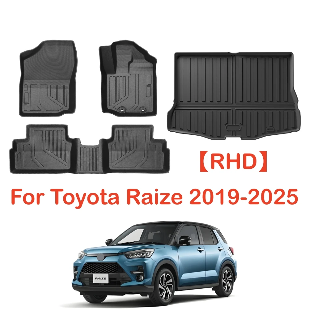 RHD für Toyota Raize 2019-2025 Autofußmatten, Kofferraumauskleidung, Allwetter-3D-Kofferraumauskleidung – Detail 1