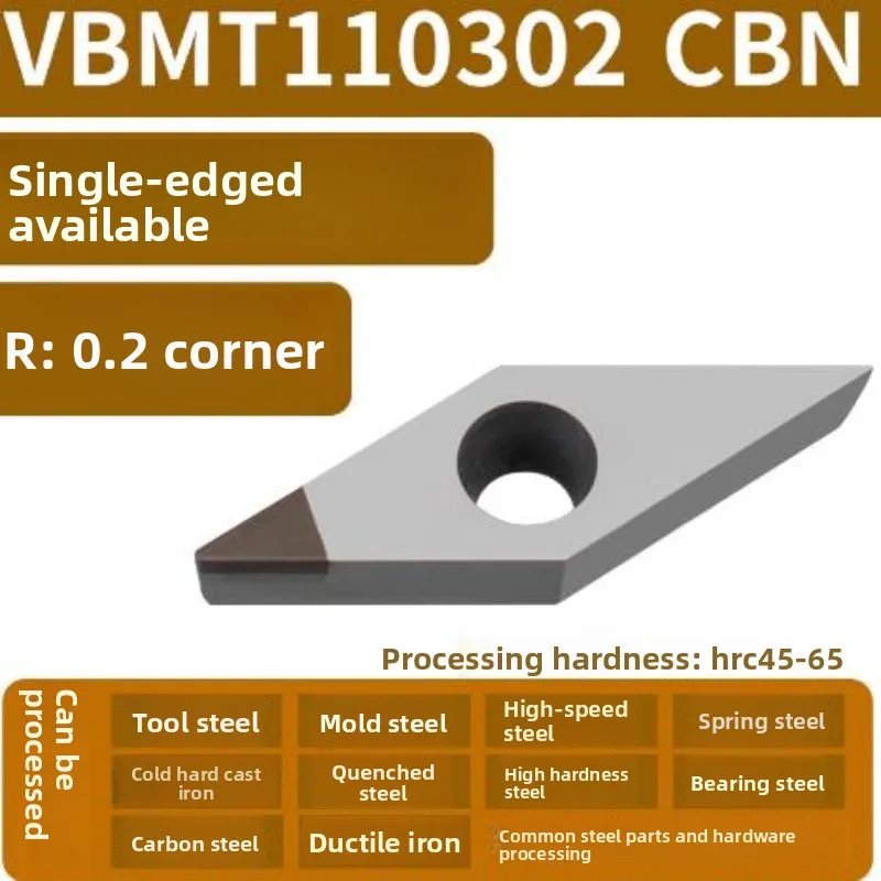 

10pcs High quality R0.2 VCMT160402 / R0.4 VCMT160404 / R0.8 VCMT160408 CBN cnc carbide turning inserts