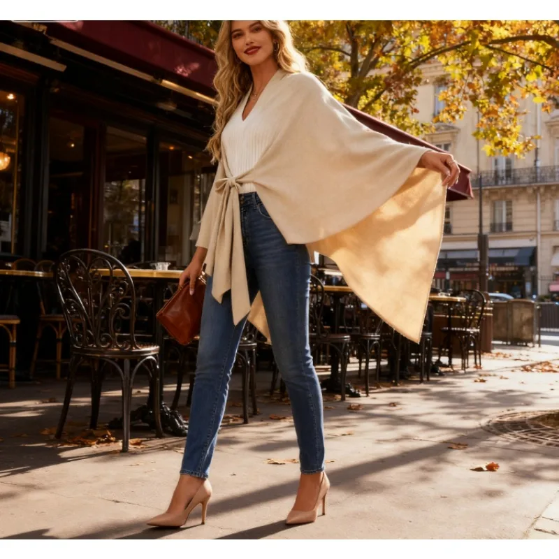 

Women's One-Shoulder Cape Elegant Soft Shawl & Casual Top