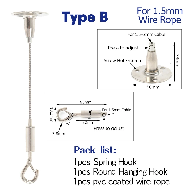 1.5มม.เชือกลวดฤดูใบไม้ผลิปรับแขวน Clothesline คงที่ Guardrail Lock Lifting รหัสคู่รู Telescopic
