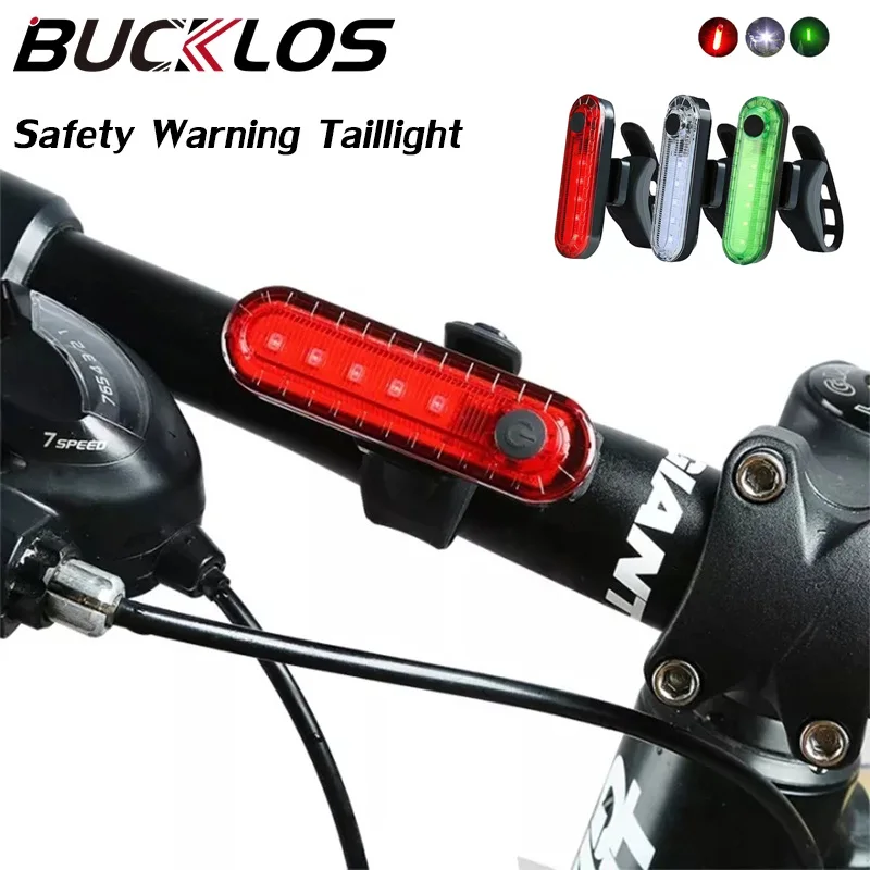 Bicycle Light Type-C USB Rechargeable Road Bike Taillight Waterproof Safety Warning Mountain Bicycle Lamp Bright Flashlight