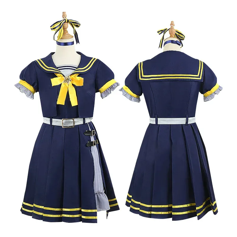 Hosimati Suisei Cosplay Costume Blue Wig Suisui Classic Hololive Vtuber Holo Sailor Suit JK Uniform Set Halloween Party Disguis