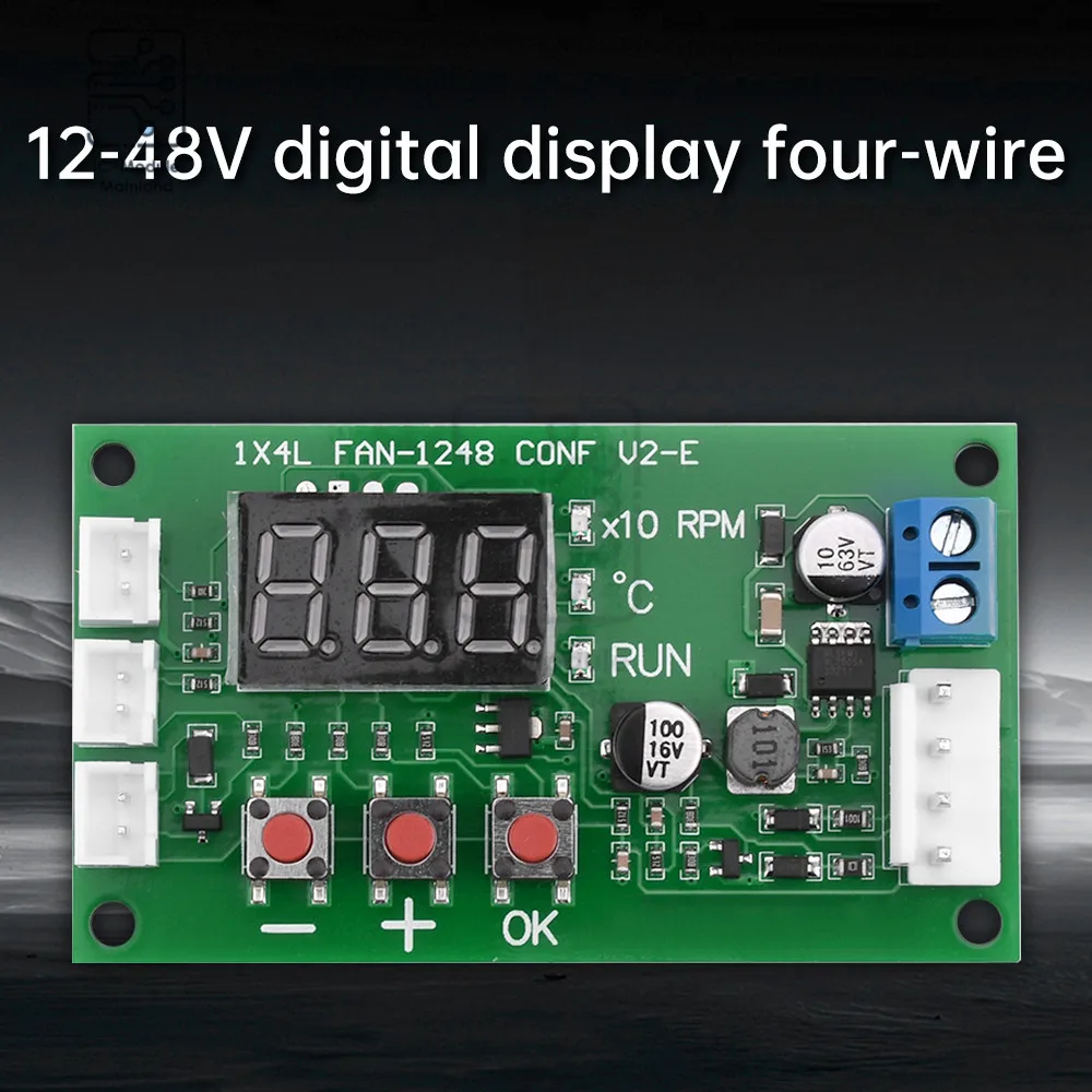 12-48V Digital 4-Wire PWM Fan Temperature Control Speed Controller Signal 10V Support EC EBM Fan