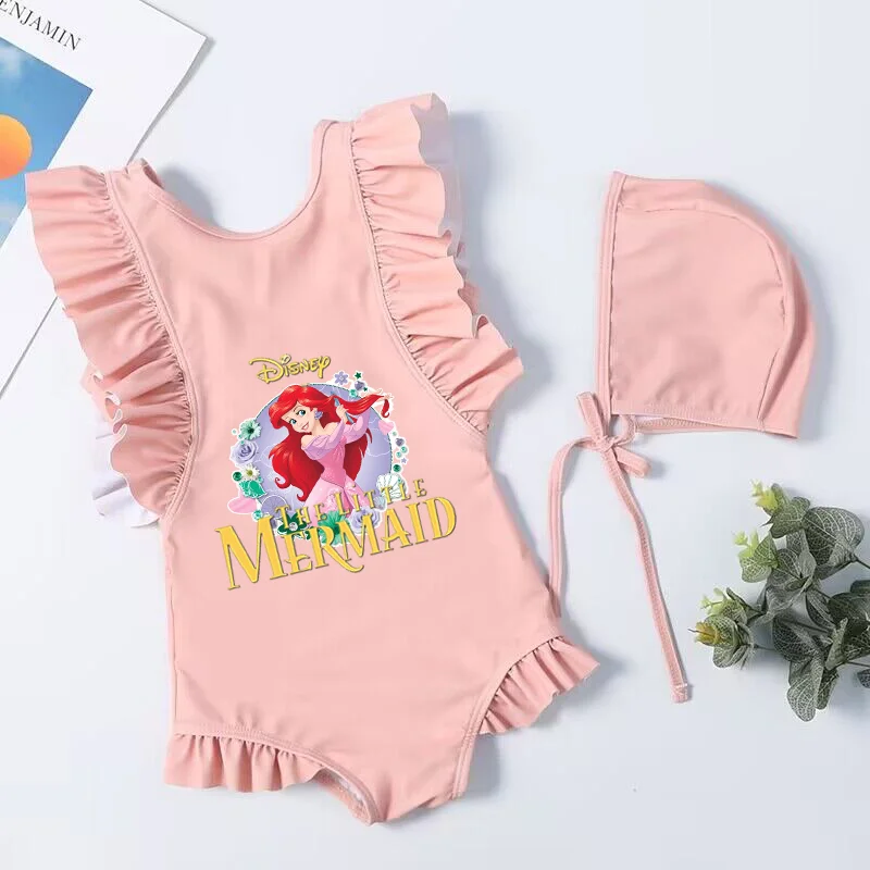 The Little Mermaid Children's Swimsuit Summer Swimwear Beach Suit Kids Wear One Pieces Bikini Bathing Suit Dresses Sleeveless