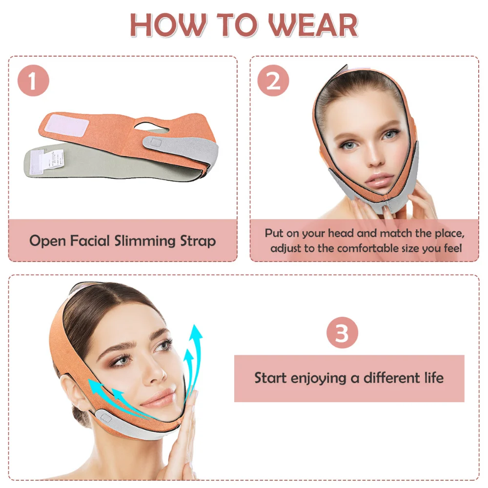 Anti Aging Slimming Face Shaper para Mulheres, V Line Chin Lift Up Strap, Cinto de Massagem Facial, Bandagem Elástica Bochecha Shaping